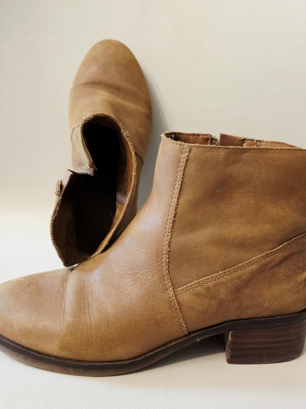 Lucky Brand Pedera Tan Genuine Leather Upper Ankle Booties